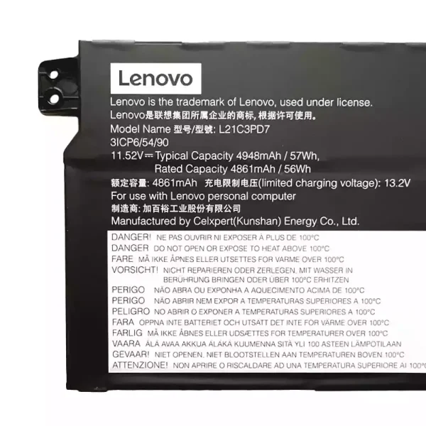 Batteria per computer portatile LENOVO L21C3PD7 L21M3PD7 - immagine 3