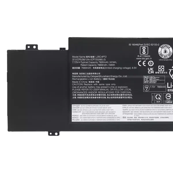 Batteria per computer portatile LENOVO L20C4PF2 L20D4PF2 L20M4PF2 - immagine 3