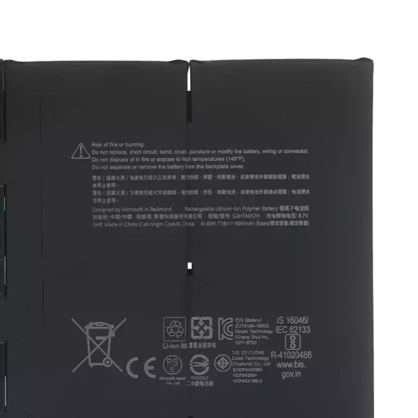 Batteria per computer portatile MICROSOFT G3HTA057H,MICROSOFT Surface Laptop 3 1872/1873 - immagine 3
