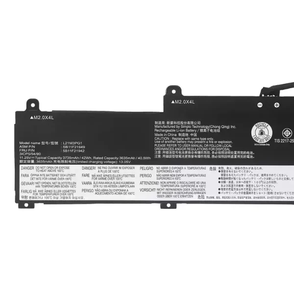 Batteria per computer portatile LENOVO L21L3PG1 L21M3PG1 L21C3PG1 - immagine 3
