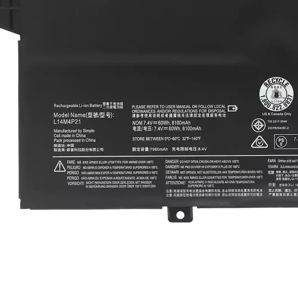 Batteria per computer portatile LENOVO L14M3P22 L14S3P21 - immagine 3