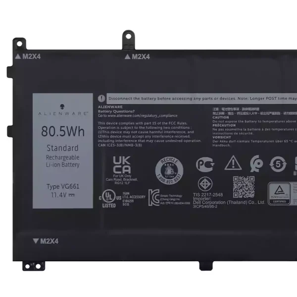 Batteria per computer portatile DELL VG661 V4N84,DELL Alienware x14 R1 R2 - immagine 3