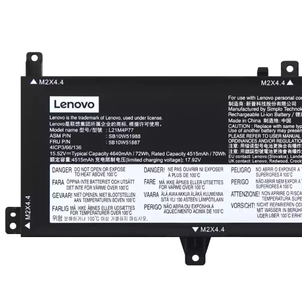 Batteria per computer portatile LENOVO L21M4P77 L21D4P77 - immagine 3