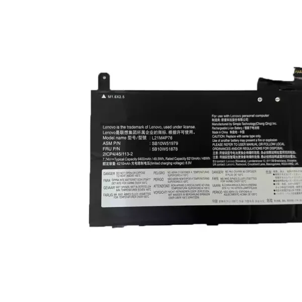 Batteria per computer portatile LENOVO L21M4P76 L21D4P76 - immagine 3