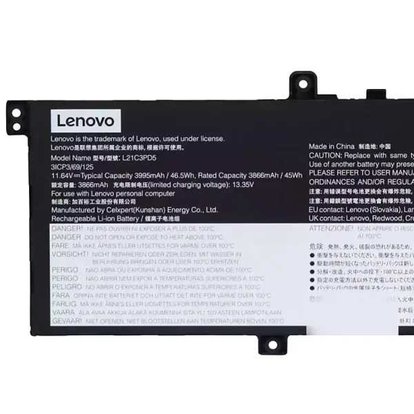 Batteria per computer portatile LENOVO L21C3PD5 L21L3PD5 L21M3PD5 - immagine 3