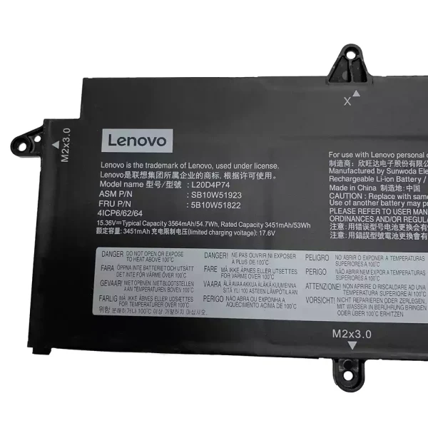 Batteria per computer portatile LENOVO L20M4P74 L20C4P74 - immagine 2