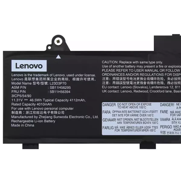 Batteria per computer portatile Lenovo L23D3P70 L23X3P70 L23M3P70 - immagine 3