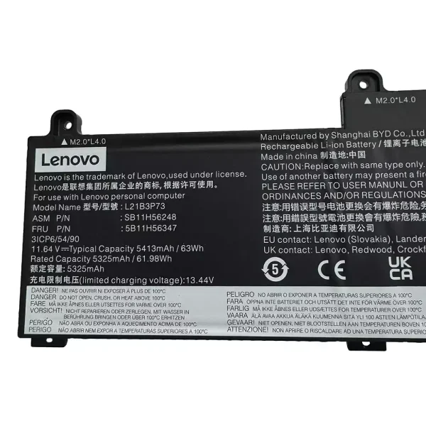 Batteria per computer portatile LENOVO L21B3P73 SB10W52010 5B10W51909 - immagine 3