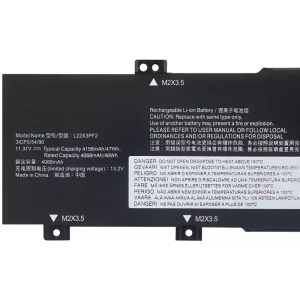 Batteria per computer portatile LENOVO L22X3PF2 L22L3PF2 L22M3PF2 L22D3PF2 L22C3PF2 - immagine 3
