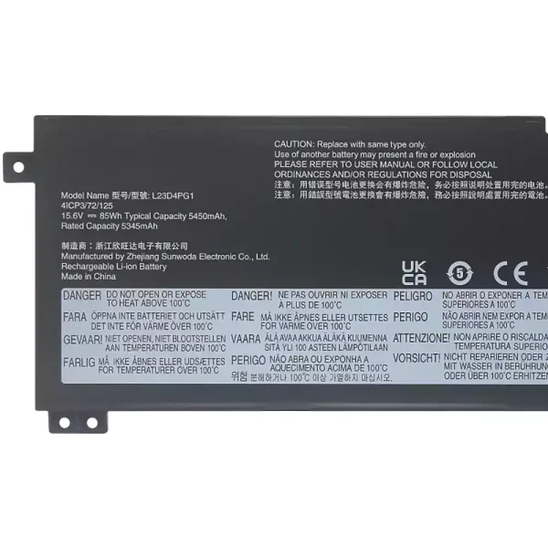 Batteria per computer portatile LENOVO L23N4PG1 L23X4PG1 L23D4PG1 - immagine 3
