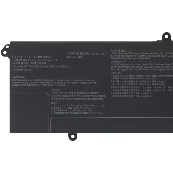 Batteria per computer portatile ASUS C31N2105-1 - immagine 3