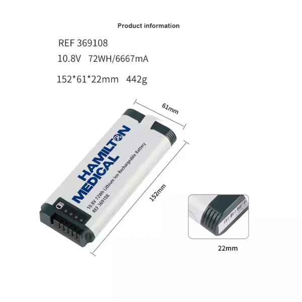 Batteria di ricambio per Hamilton C1,REF 369108 - immagine 2