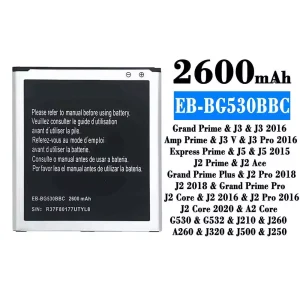 Batteria EB-BG530BBC per Samsung J3/J3 2016/J3 Pro 2016/J5/J5 2015
