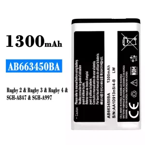 Batteria AB663450BA per Samsung Rugby 2/Rugby 3/Rugby 4