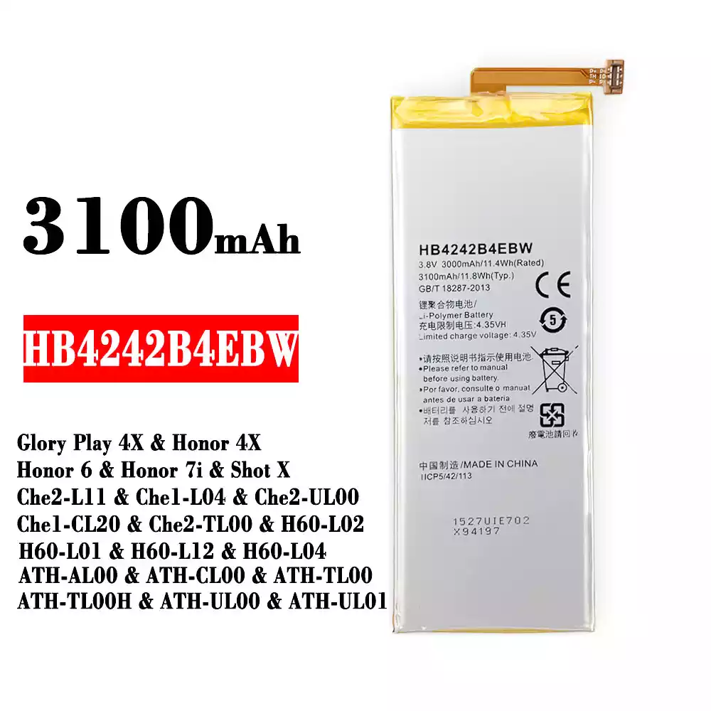 Batteria HB4242B4EBW per HUAWEI Glory Play 4X / Honor 4X / Honor 6 / Honor 7i