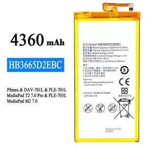 Batteria HB3665D2EBC per HUAWEI P8 max