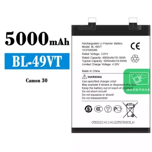 Batteria BL-49VT per Tecno Camon 30