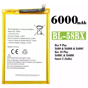 Batteria BL-58BX per Infinix Hot 9 Play /Hot 10 Play
