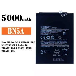 Batteria BN5A per Xiaomi Poco M3 Pro 5G / Redmi 10