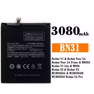 Batteria BN31 per Xiaomi Redmi Y1 / Redmi Note 5A /Redmi Y1 Lite  / Redmi S2 / Redmi Y2  / Redmi 5A Pro