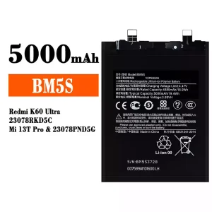 Batteria BM5S per Xiaomi Redmi K60 Ultra / Mi 13T Pro