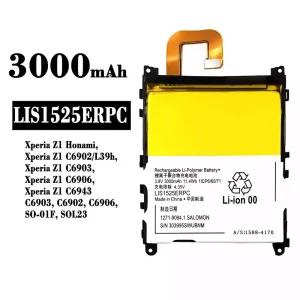 Batteria LIS1525ERPC per Sony Xperia Z1 Honami, Xperia Z1 C6902 C6903 C6906 C6943 SO-01F SOL23