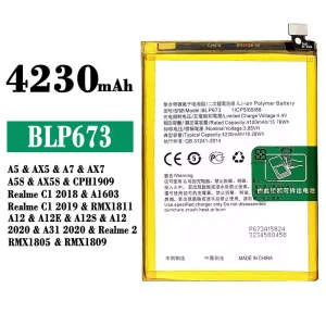 Batteria BLP673 per OPPO A5 / AX5 / A7 / AX7 / A5S / AX5S / A12 / A12E / A12S / A12 2020 / A31 2020 / Realme 2/Realme C1 2018 / Realme C1 2019