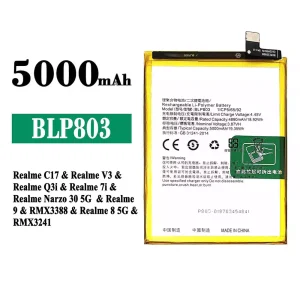 Batteria BLP803 per OPPO Realme C17 / Realme V3 / Realme Q3i / Realme 7i / Realme Narzo 30 5G / Realme 9 / Realme 8 5G