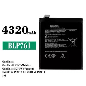 Batteria BLP761 per OPPO OnePlus 8