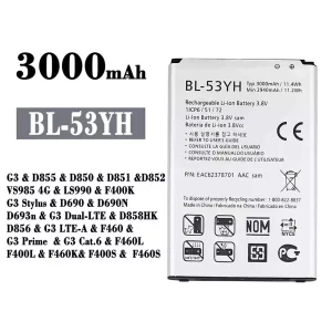 Batteria BL-53YH per LG G3 / G3 Stylus / G3 Dual-LTE / G3 LTE-A / G3 Prime