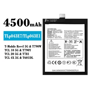 Batteria TLP043E7/TLP043E1 per Alcatel T-Mobile RevvI 5G/TCL 10 5G/TCL 20 5G/TCL 4X 5G