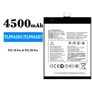 Batteria TLP043D1/TLP043D7 per Alcatel TCL 10 Plus/TCL 20 Plus/TCL 10 pro/TCL 20 pro