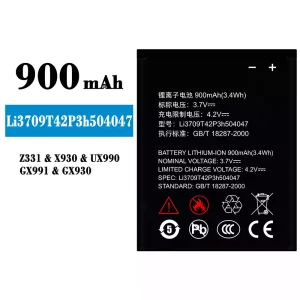 Batteria Li3709T42P3h504047 per ZTE Z331/X930/UX990/GX991/GX930