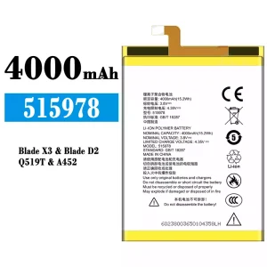 Batteria 515978 per ZTE Blade X3/Blade D2