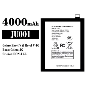 Batteria JU001 per T-Mobile Celero Revvl V/Boost Celero 5G/Cricket ICON 4 5G
