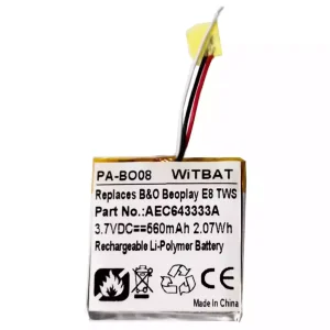Batteria di ricambio per cuffie B&O B'eoplay E8, Be'oplay E8 TWS Case,AEC643333A