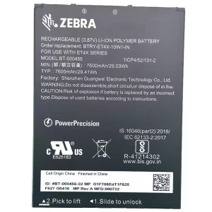 Batteria per ZEBRA BTRY-ET4X-10IN1-IN BT-000456